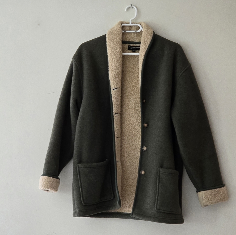 BC Clothing Women's Green Jacket with Cream Accents